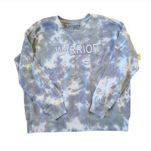 Anthropologie Lacausa Pullover Sweatshirt Womens Medium Blue Tie‎ Dye Graphic